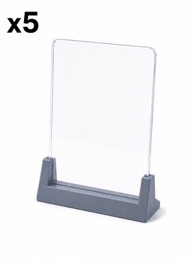 (5) Grey Trading Card Single Top Loader Display Stand (Set of 5)